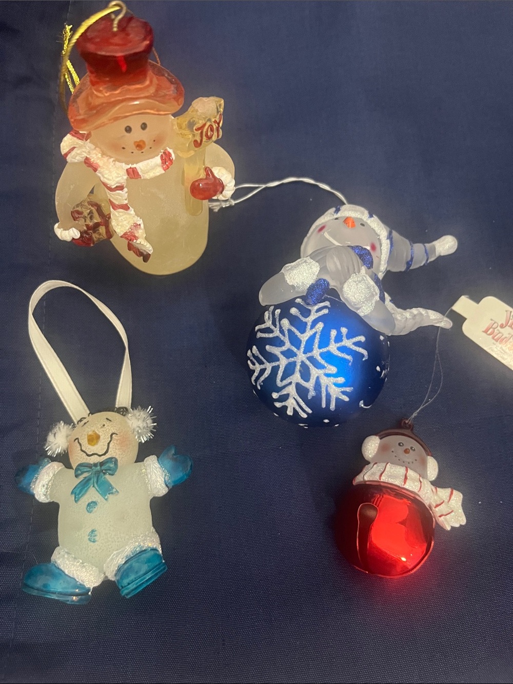 Holiday Snowman Ornament Set - Acrylic/glass Festive Ornaments 379